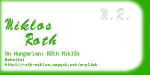 miklos roth business card